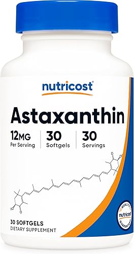 Miniatura 6 de Nutricost Astaxantina 12 mg sin OMG y sin gluten 120 cápsulas blandas suministro de 4 meses