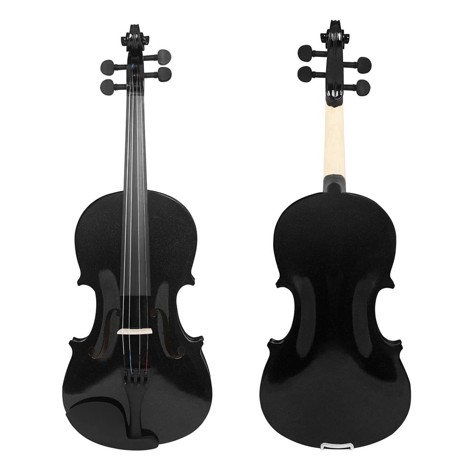 Violino 4/4 Nero Strumento A Corde Professionale In Legno Massello Acustico Violino(1SET)