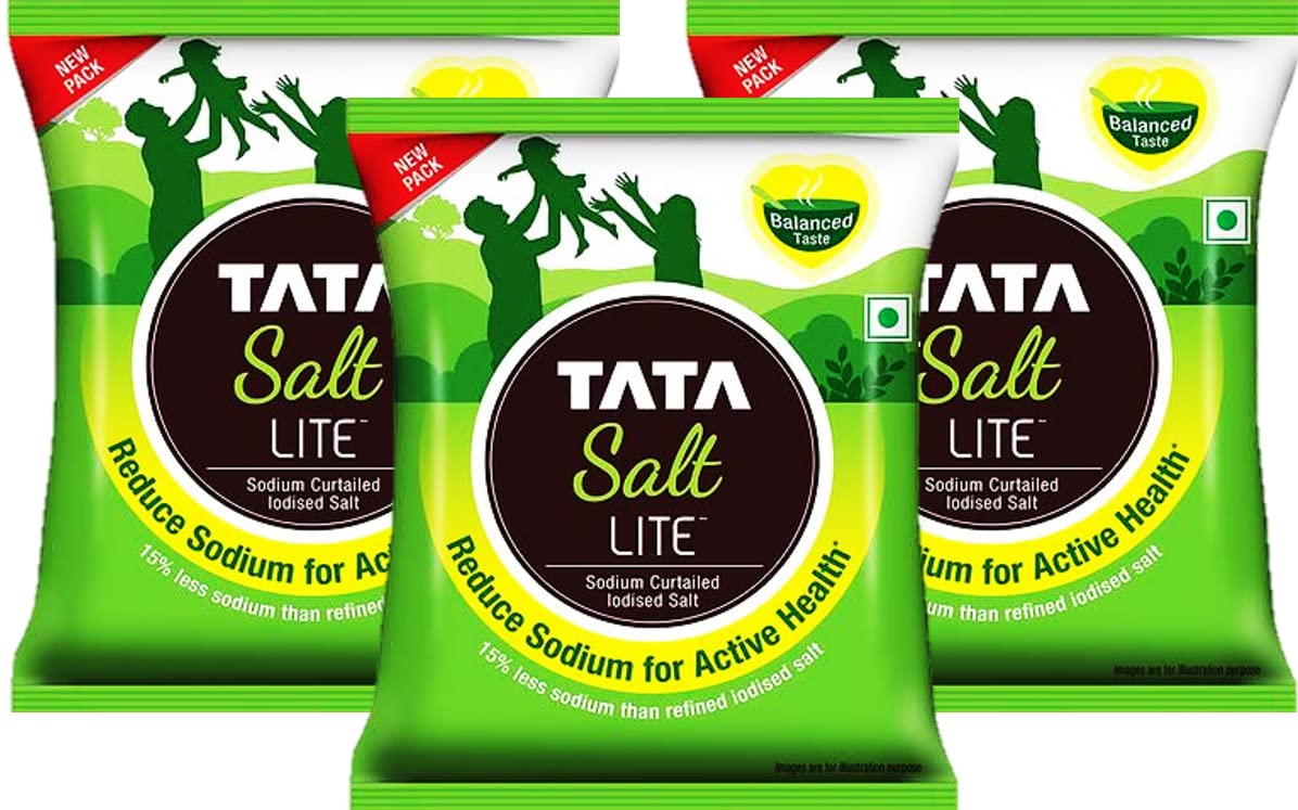 Unique Tata Salt Lite 15% Low Sodium Salt | Reduce Sodium For Active Health 1Kg (Pack Of 3) Unique