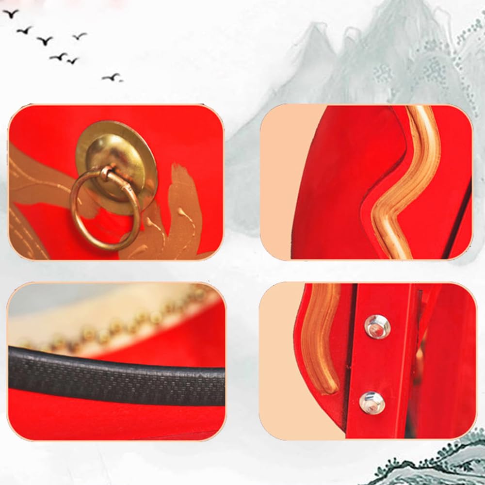 BEdaW Tambour Ethnique, Tambours Chinois Traditionnels,Instruments De Percussion De Performance sur Scène, Y Compris Le Stand De Tambour + Les Bâtons De Tambour
