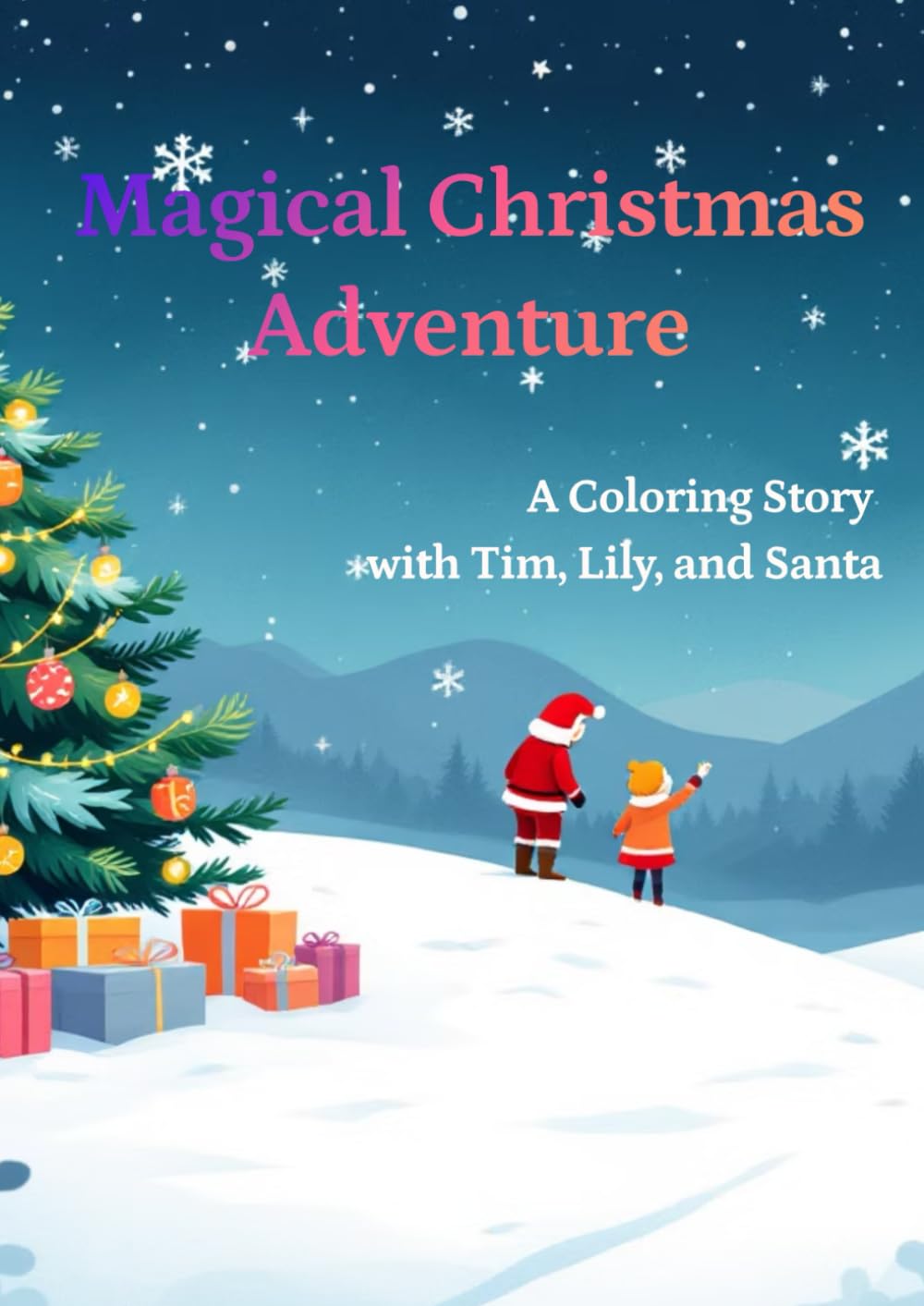 Magical Christmas Adventure: A Coloring Story with Tim, Lily, and Santa