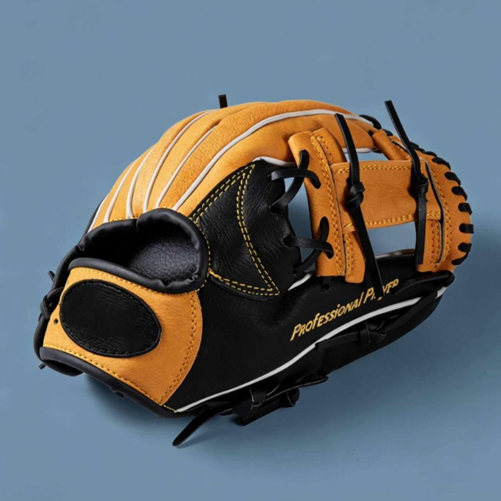Harilla Guante de Béisbol Guante de Receptor Guante de Campo Guante de Entrenamiento en Piel PU con Palma Acolchada y Bolsillo Profundo Construcción Reforzada