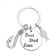 Fathers Day Dad Gifts,Funny Fishing Keychain for Dad/Stepdad,Best Dad Ever Gifts from Daughter/Wife/Son,Cruise Essentials 2026