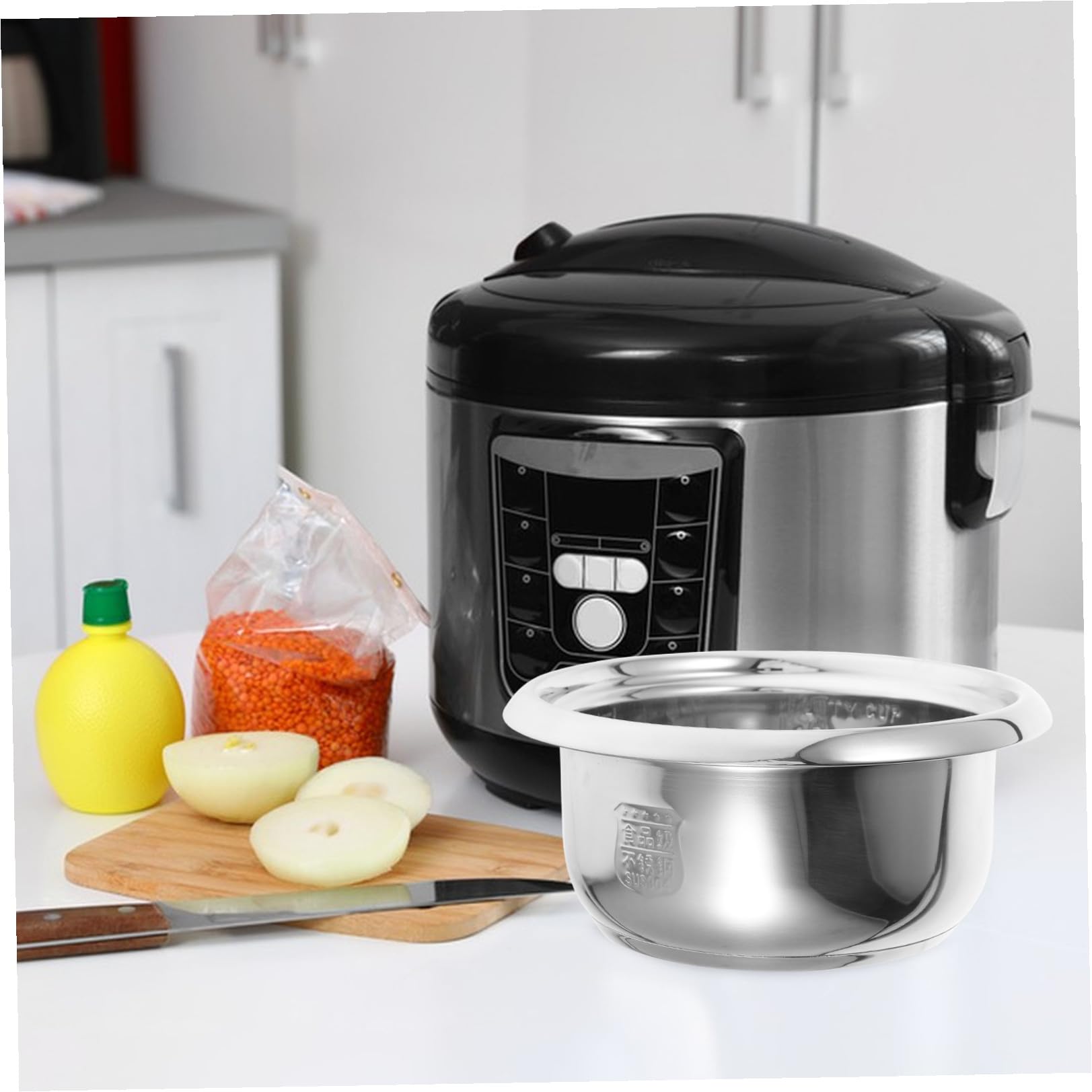 Accessoires Cuiseur Riz Doublure Intérieure en Acier Inoxydable pour Cuiseur à Riz, Revêtement Antiadhésif, Compatible, Distribution Homogène de Chaleur pour Cuisson