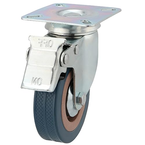 Miniatura 5 de MOUYAT Juego de 8 ruedas giratorias de 3 pulgadas, capacidad de 880 libras, 4 con freno de bloqueo, ruedas giratorias de alta resistencia, ruedas