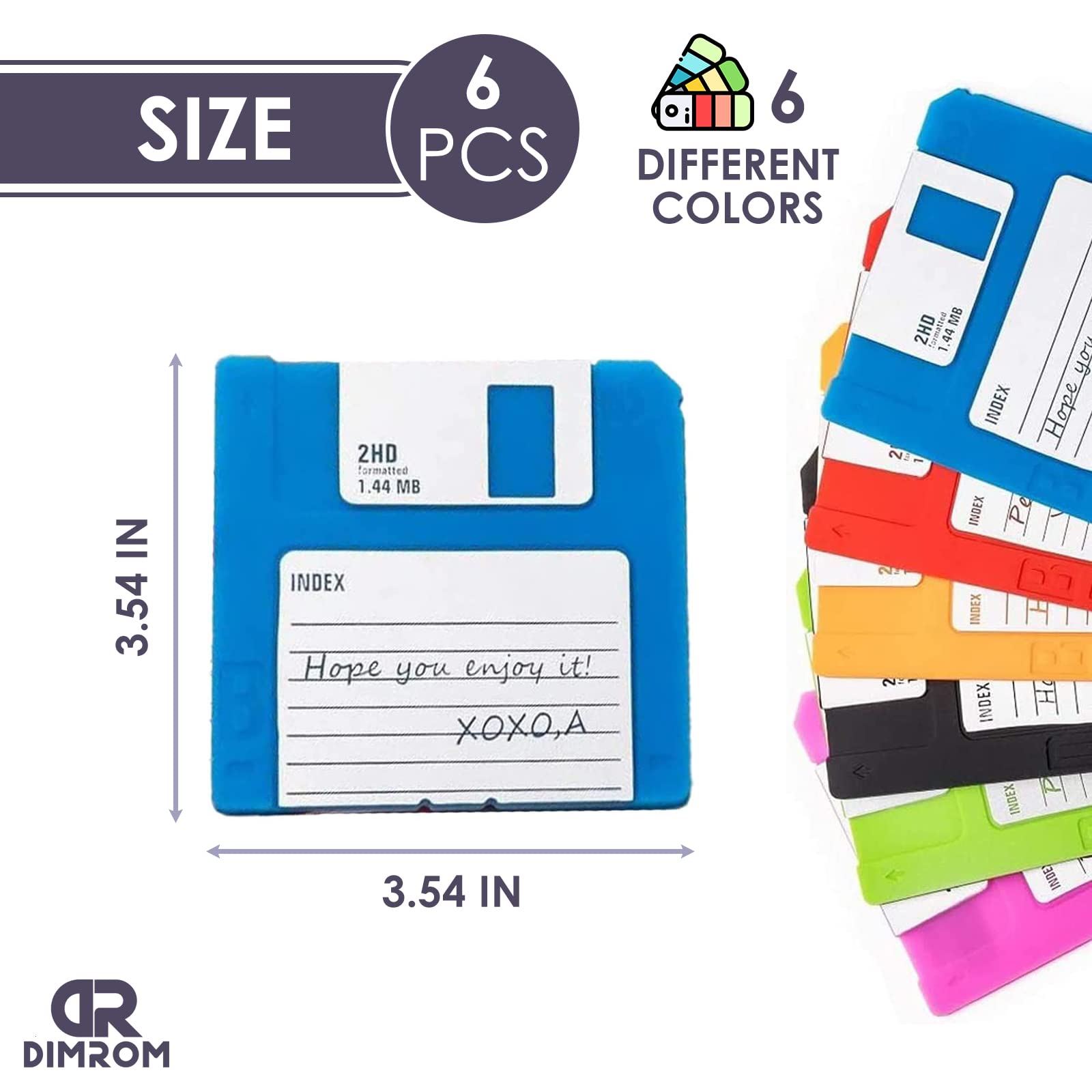 Buy 6 PCS Silicone Floppy Disk Coaster for Tables, Drink Coasters for