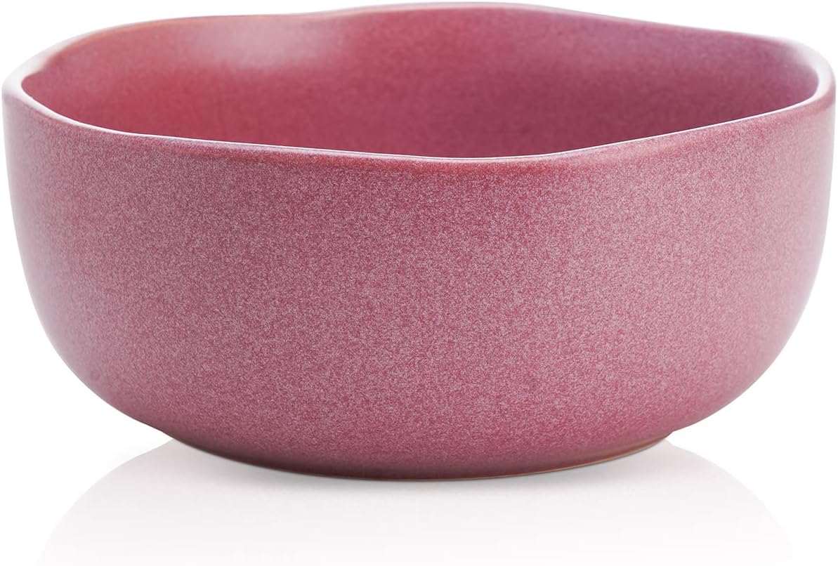 Stone Lain Stoneware Dish Set, 4 Bowls, Tom - Pink White