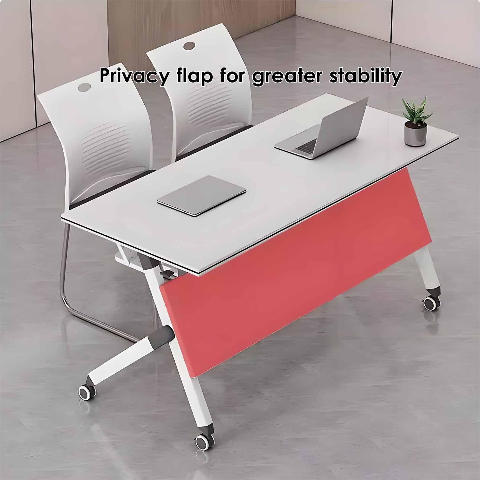 Table de Formation Portable, compacte, à Plateau Rabattable avec roulettes verrouillables, Table de réunion modulaire rectangulaire pour Bureau et Salle de Classe, Table de conférence pour s