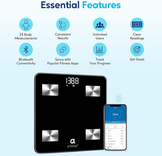 Báscula de Baño Smart Bluetooth con Cinta Métrica Inteligente miniatura 2