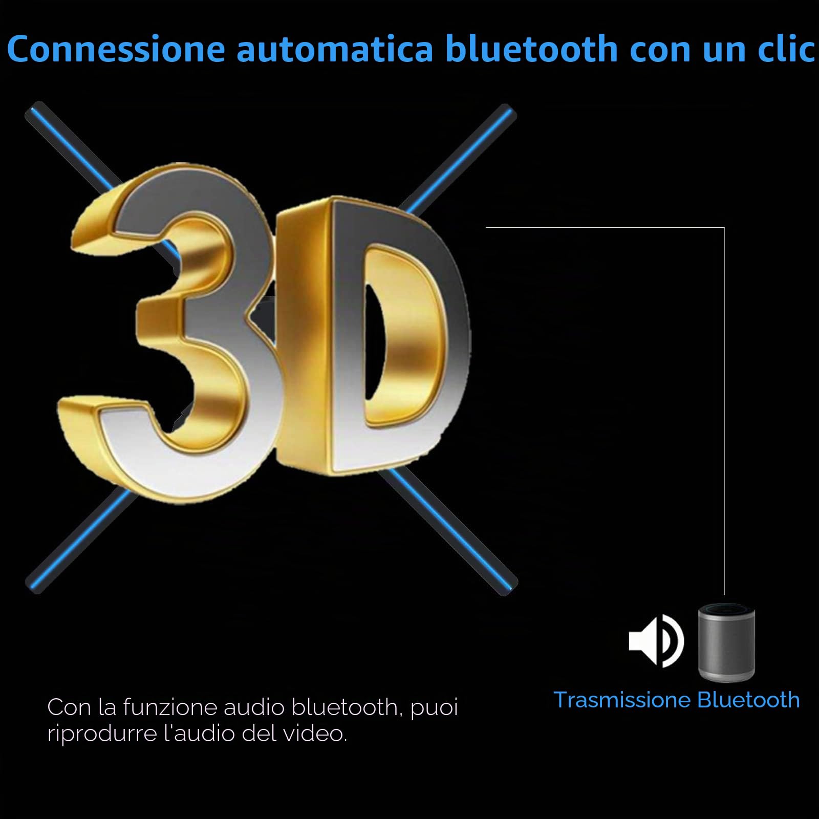 Missyou - Proiettore ologramma 3D e 700 videoteche, display LED, per mostre, acquisto (52 cm)