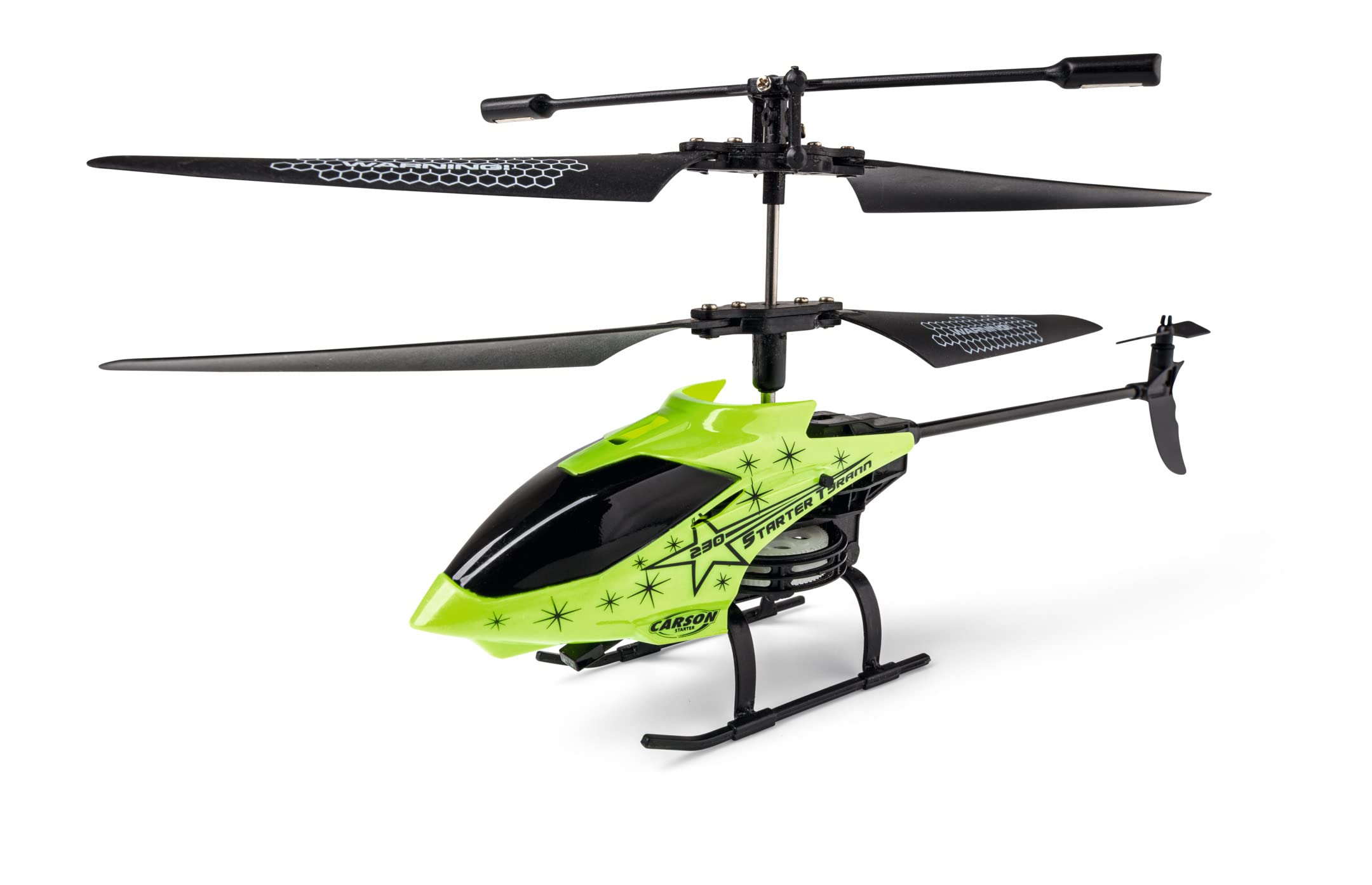 Carson 500507182 Starter Tyrann 230 IR 2Ch RTF Verde: Helicóptero para Principiantes, RC, Juguete a Control Remoto, de Interior