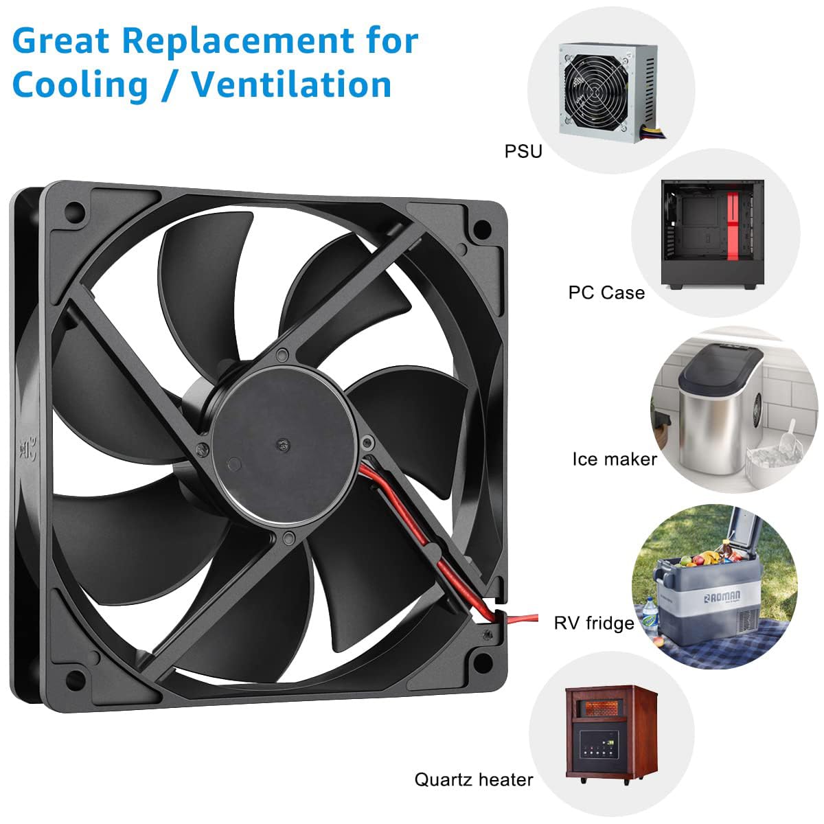Gebildet Ventole per case Computer nere da 120mm Raffreddamento ad alte Prestazioni 12V CC a basso rumore 2pin (PH2.54) 1200 RPM Cuscinetto idraulico Silenzioso Lunga Durata Fino a 30.000 ore