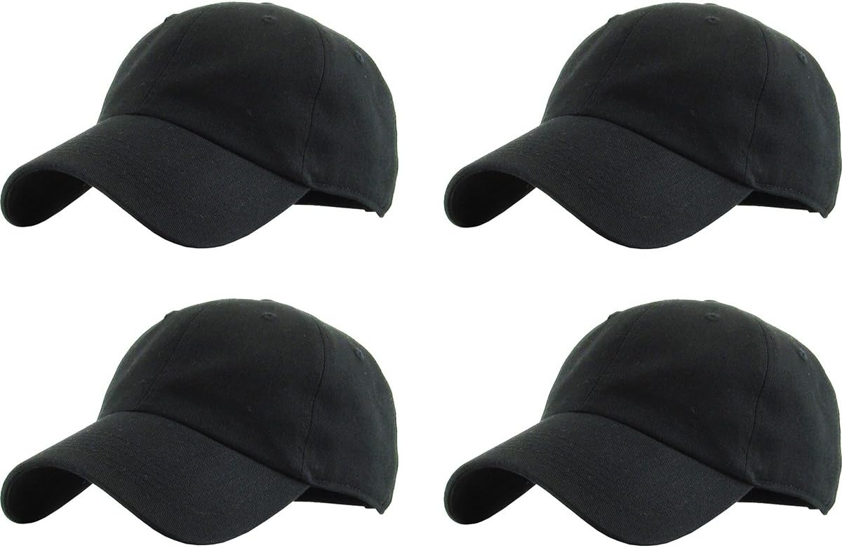 KBETHOS Classic Unisex Cotton Adjustable Low Crown Baseball Cap – Plain Dad Hat