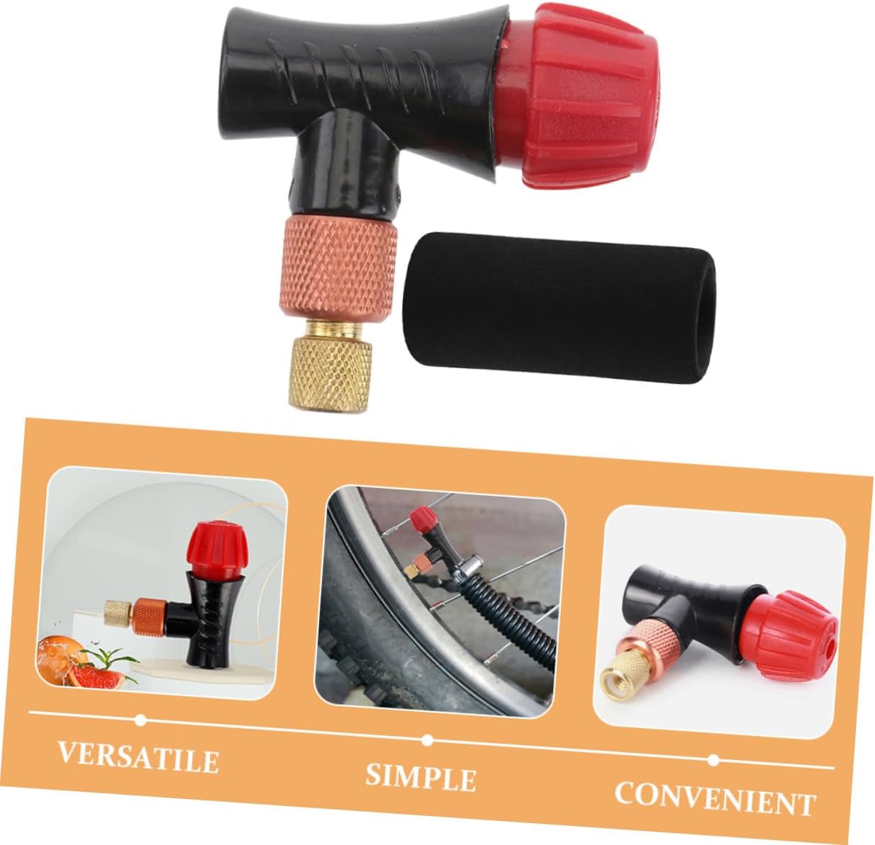 UPKOCH Co2 Inflator for Bike Tires with Thermal Insulation Foam Sleeve, Portable Bicycle Tire Inflator Pump, 2pcs Set for Mountain and Road Cycling