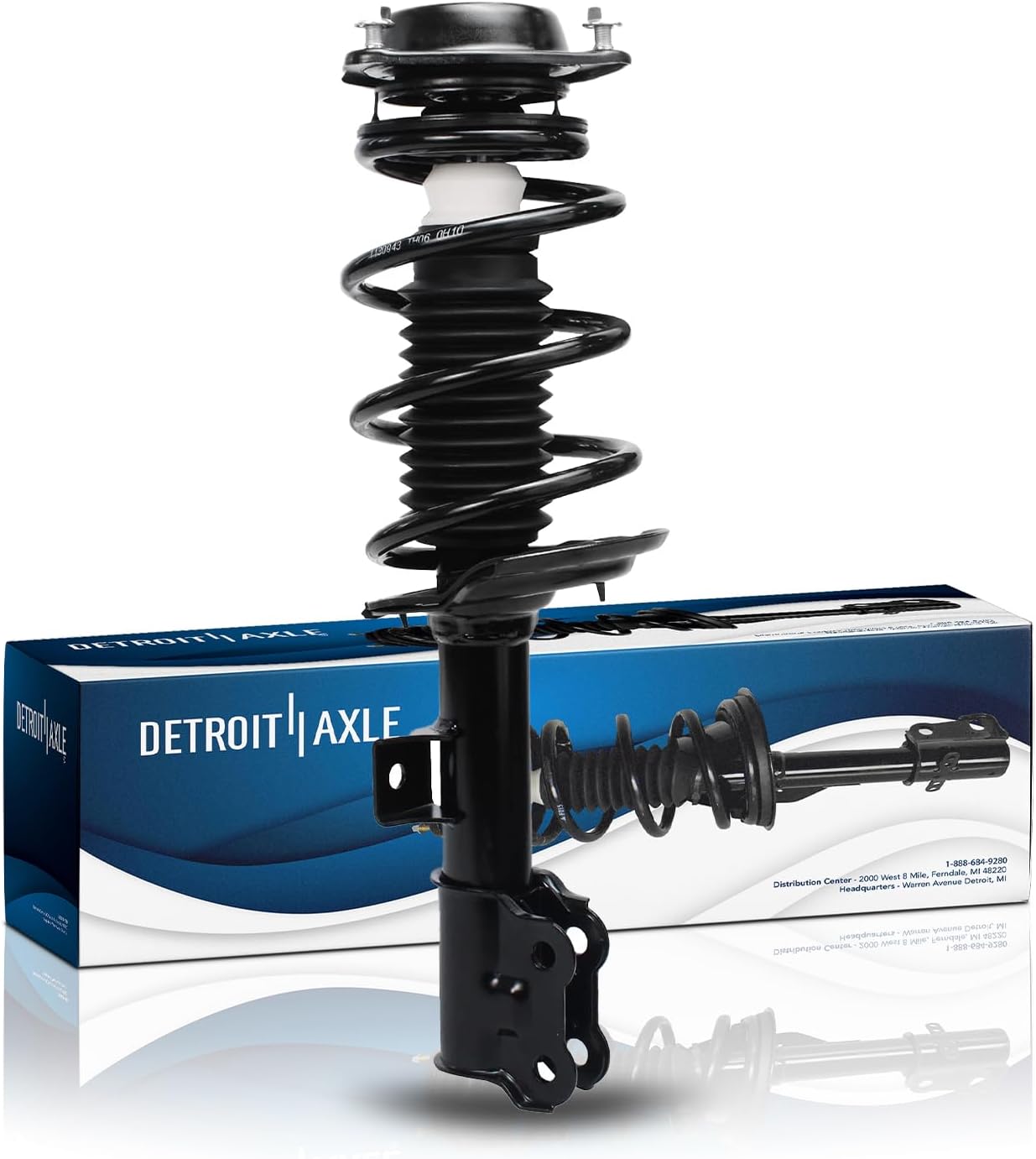 Detroit Axle - Front Left Strut for Hyundai 2011-2016 Elantra [Sedan], 2011 2012 2013 2014 2015 2016 Driver Side Strut w/Coil Spring Assembly Replacement Suspension