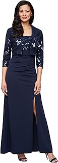 Alex Damen Short Dress with Bolero Jacket (Petite and Regular Sizes) Kleid für die Brautmutter