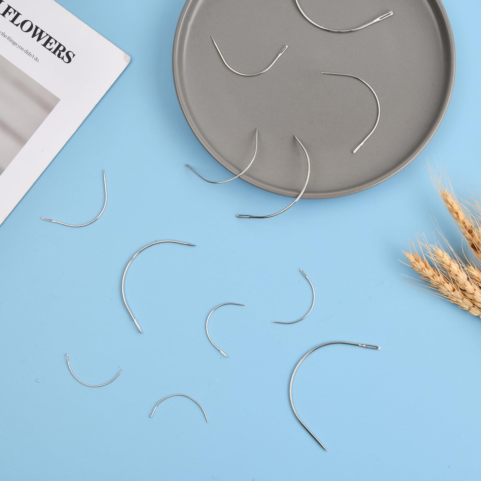 Set Di 12 Aghi Curvi Per Cucito - Misure Multiple, Ideali Per Pelle, Tessuti E Lavori Artigianali - Foto 3