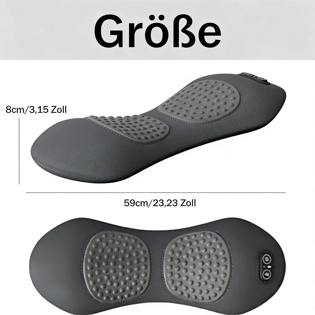 Curosleep - Triple Fusion Massagegerät,Lendenwirbel Massagegerät, Rückenmassagegerät mit Wärme/Vibration/Lendenwirbelstütze, Ergonomische Rückenstütze for Nacken, Schultern und Rücken (A)