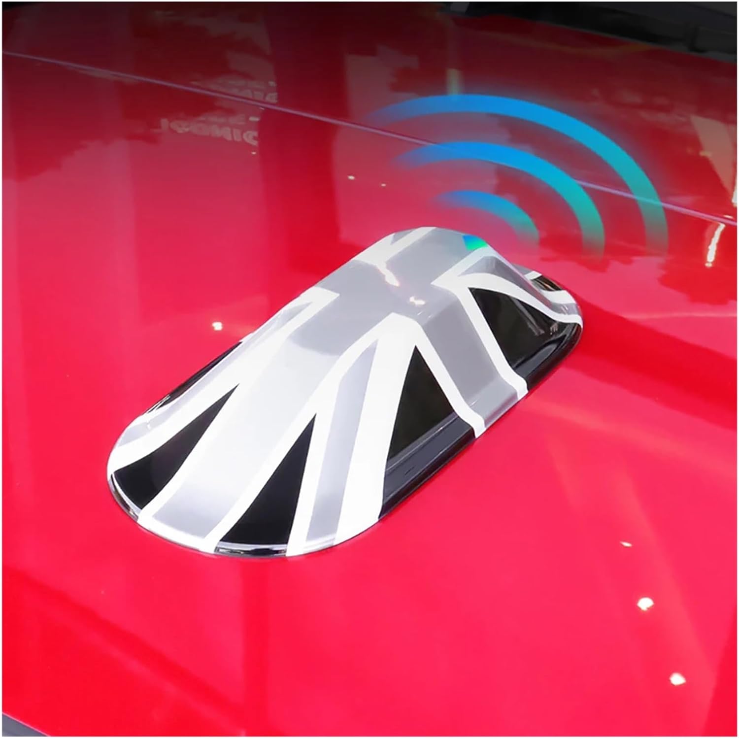 Car Antenna Base Decorative Shell Trim Compatible for Mini Cooper J01 J05 Aceman 2024 2025 Union Jack Style Car Antenna Cover Modification(Gray Union Jack)