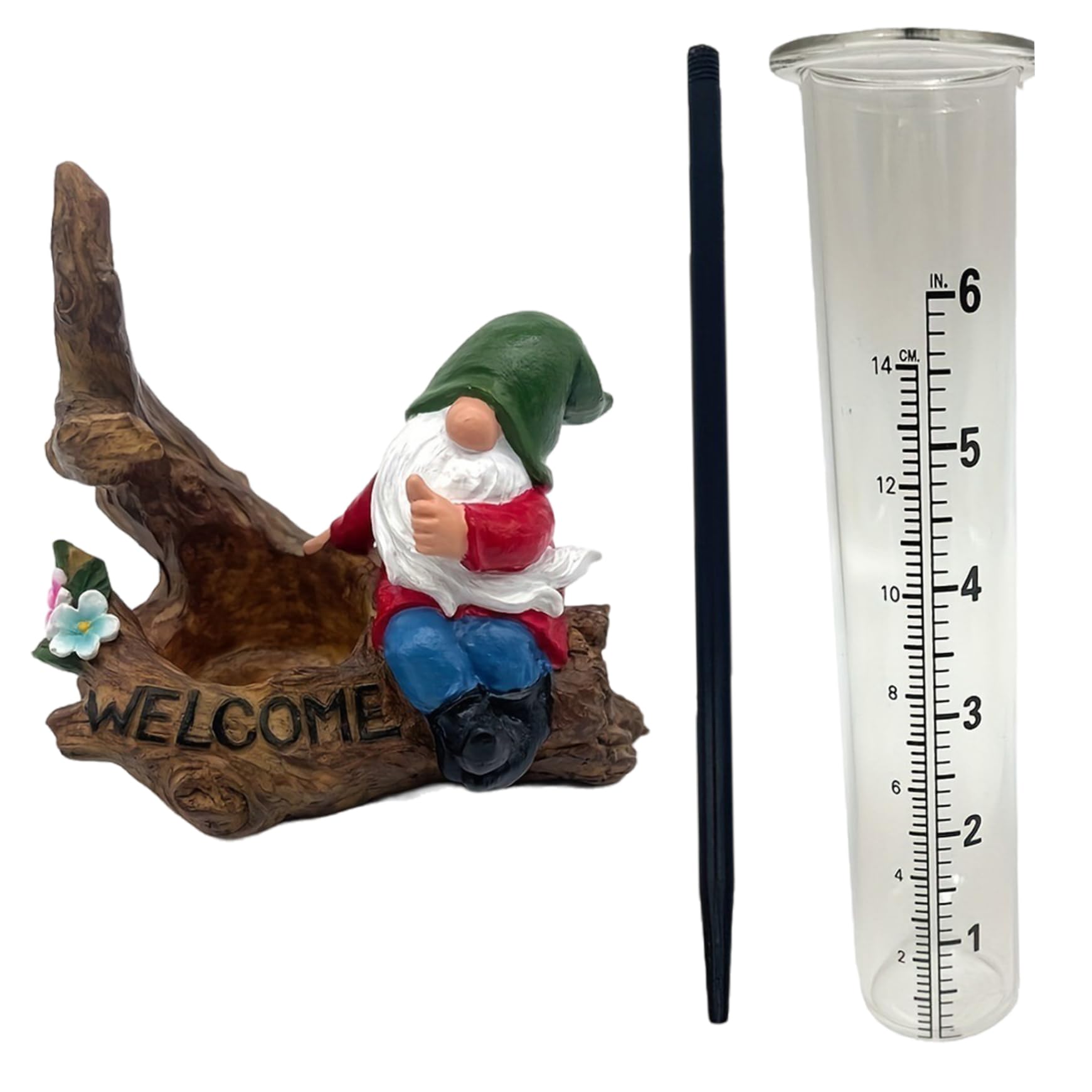 Heidouse Rain Gauge Outdoor, 7.9 Inch Adjustable Rain Gauge with Decorative Base, Perfect for Garden, Deck, Lawn, Patio, Farm