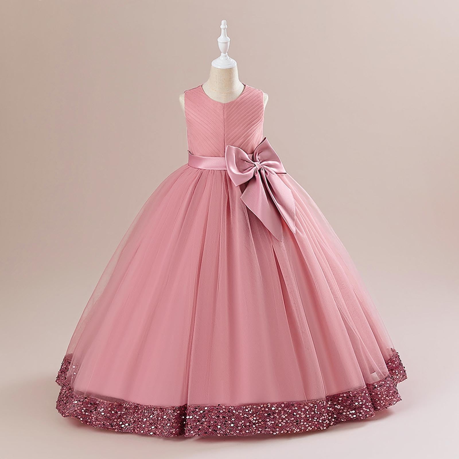 Vestido niña Volantes algodón Suave sin Mangas Color sólido Casual Transpirable Ropa Infantil para Verano y Primavera A9