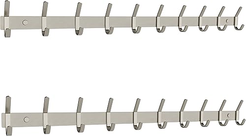 SAYONEYES Perchero de pared con 10 ganchos para colgar  30 pulgadas de acero inoxidable SUS304 resistente al agua  Gancho de pared para entrada de