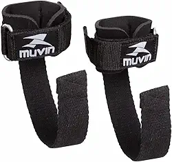 Strap de Musculação com Munhequeira Muvin - Ideal Para Levantamento de Peso - Strap em Algodão e Fecho de Contato - Munhequeira de EVA com Poliéster - Para Todos os Punhos - Confortável - Resistente