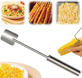 Debulhador de Milho Portátil Aço Inox - Ralador Milho Eficiente para Cozinhar Pegador de Milho Prático