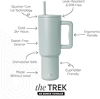 Vista 104 de Simple Modern - Vaso Trek de 40 onzas con asa y tapa con sorbete, taza de viaje de acero inoxidable con aislamiento, apta para portavasos Bosque