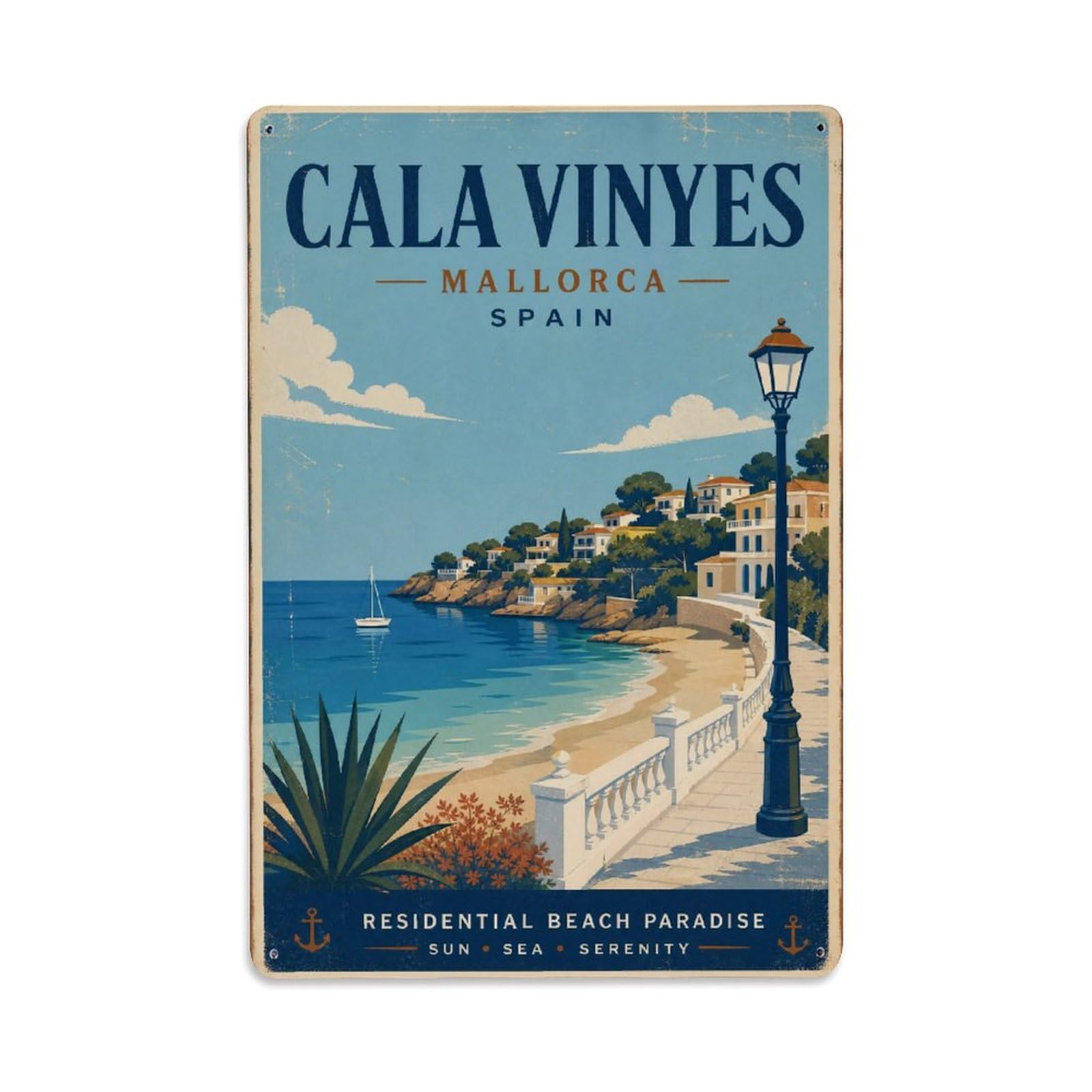 Metal Tin Sign Mallorca Vintage Travel Spain