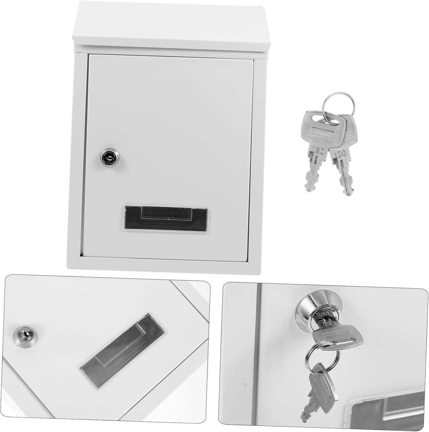 Classic Wall Mounted Vintage Mailbox Lockable Iron Post Box for Outdoor Use Retro Style Design for Home Office Garden Decoration Durable and Weather Resistant Secure