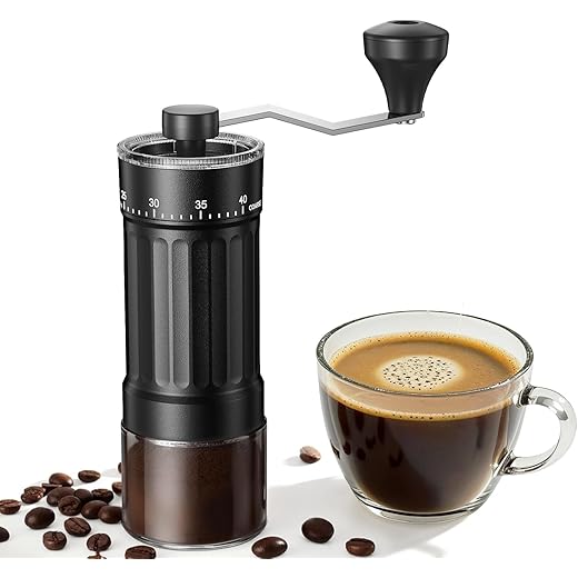 AASHONEE Manual Coffee Grinder with 40 Adjustable Grind Sett