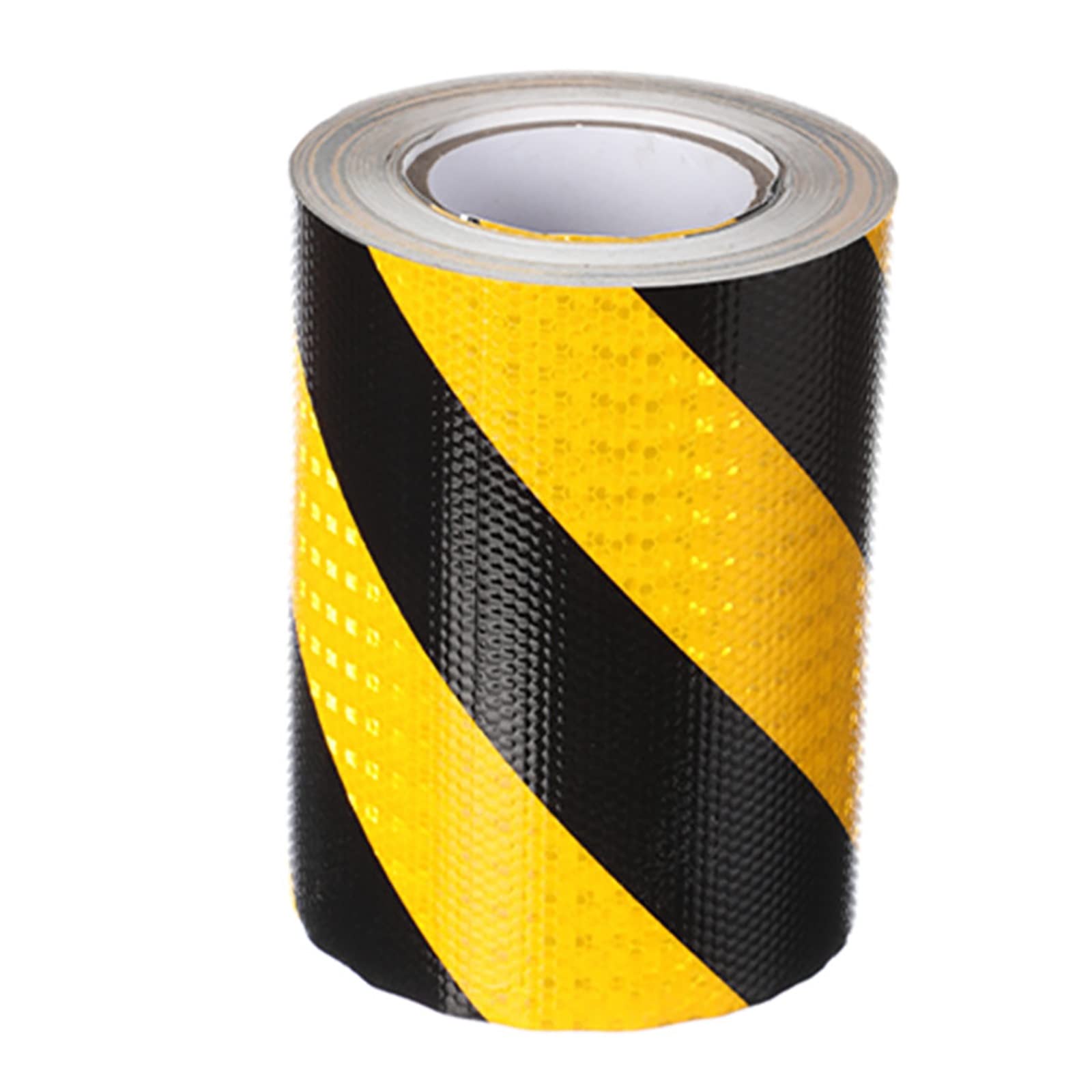 Cintas de aviso de seguridad 25m de Largo Banda Reflectora de Visibilidad, Negro y Amarillo Adhesivo de Advertencia para Señal de Ruta / Barricada / Remolques / Precaución de Peligro, Fácil de Pegar y