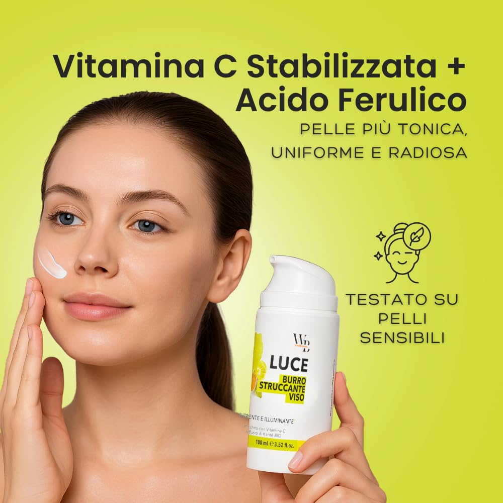 WELLBEAUTY Burro Struccante 100ml, Detergente Viso e Occhi, Airless, Panno Struccante, Anti-Pollution, Cleansing Balm, Doppia Detersione, Makeup Remover, Olio Di Cocco, Pelli Sensibili (singolo)