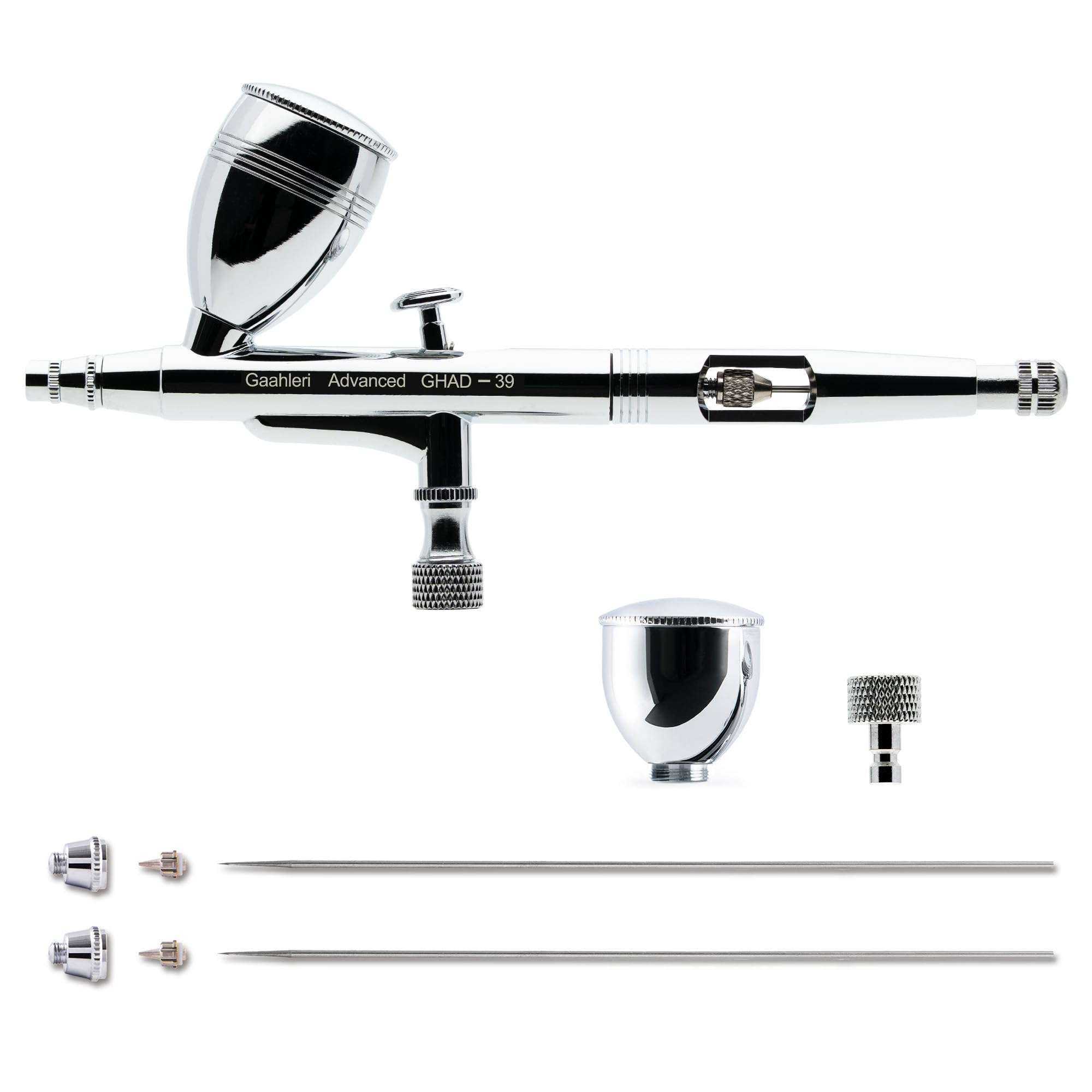 Gaahleri Zestaw aerografu, pistolet do aerografu Dual-Action Gravity 1/2 i 1/113.4 g kubek płynny, igła 0,35 i 0,5 mm, ekonomiczny zestaw pędzli powietrznych, do makijażu, zdobienia paznokci, model,