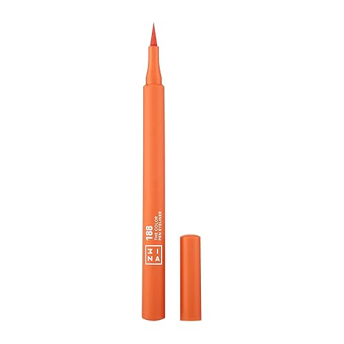 Miniatura 1 de 3INA The Color Pen Eyeliner 188 - Delineador líquido de larga duración de punta ultra fina naranja 14H - Colores vibrantes, mate, a prueba de
