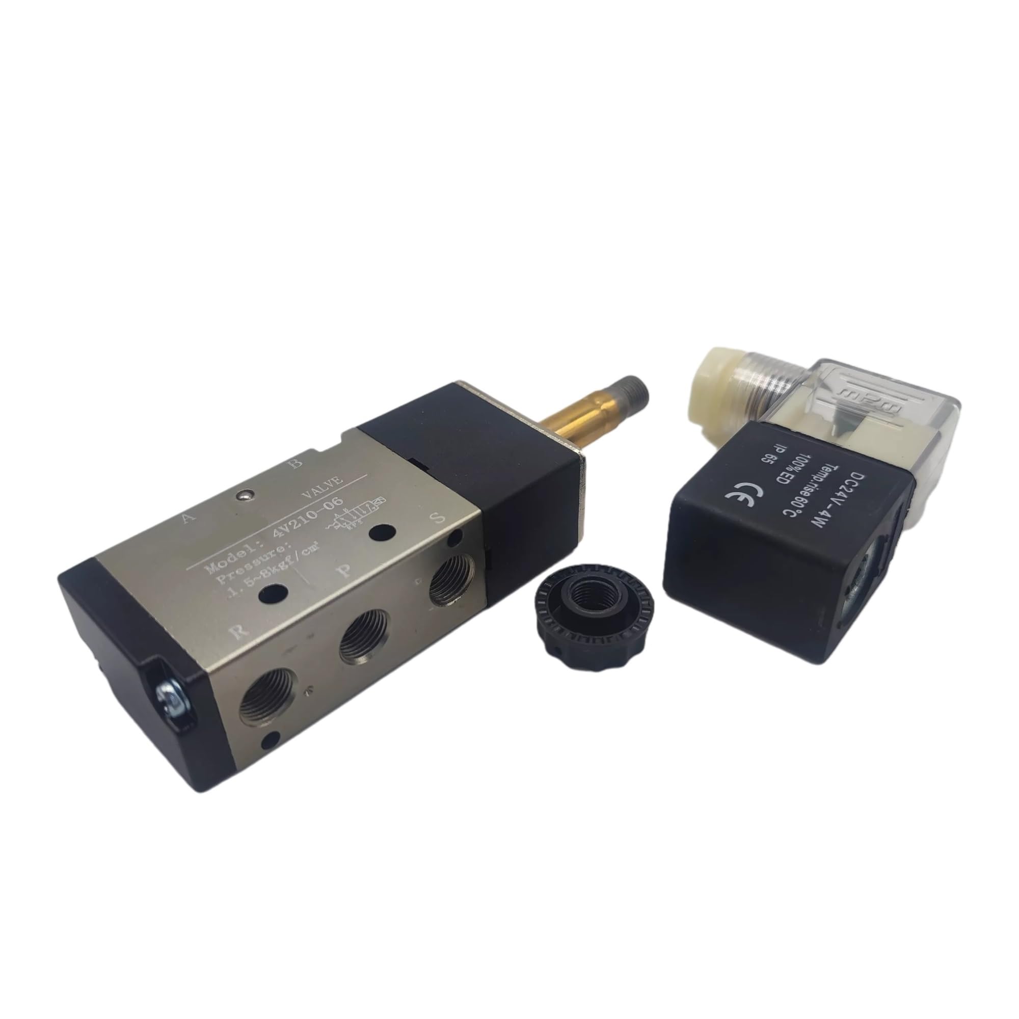 4v210-06 08 5-drożny pneumatyczny zawór elektromagnetyczny, 2-pozycyjny kontrola, magnetyczny zawór powietrza i gazu, cewka 12/24/220 V, złącze węża 4-12 mm, 1 szt. (4v210 08 PC8 Joint, DC12V)