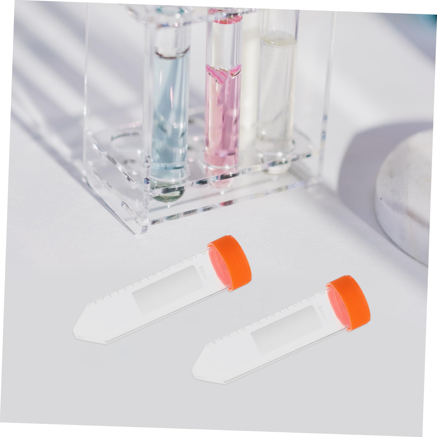 POPETPOP 50pezzi Provette Da Centrifuga in Plastica Trasparentper Conservazione Dei Campioni Di Laboratorio Per Test Scientifici