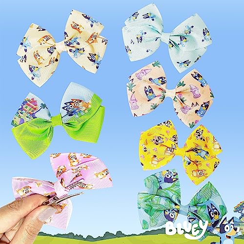 image for LUV HER Bluey Kids Hair Bows - Hair Accessories Gift Set - Bluey Hair 