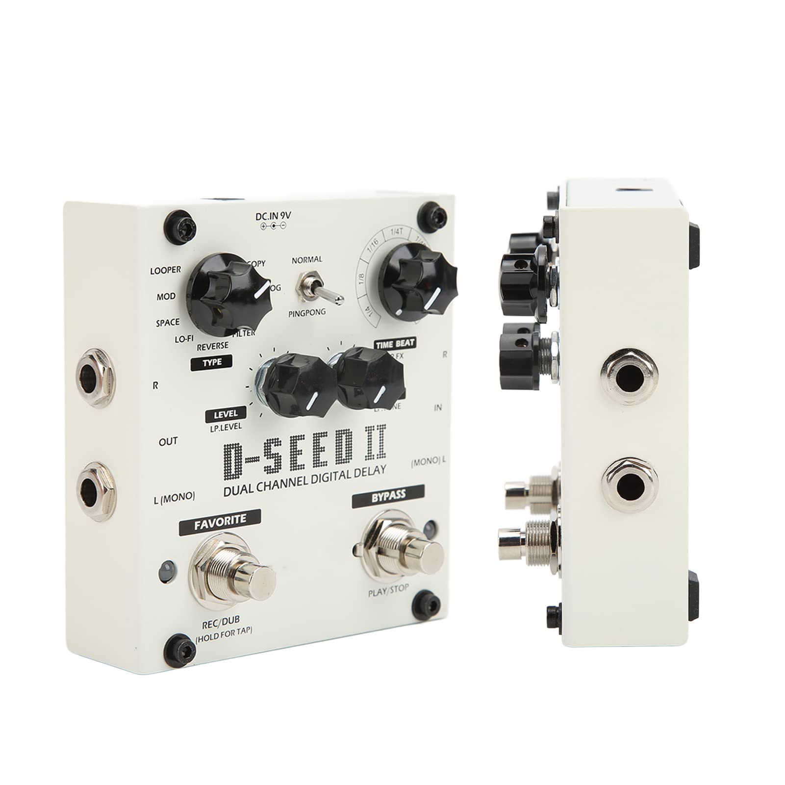 Pedal de Efectos de Guitarra, Pedal de Retardo de Guitarra Digital Estéreo de 2 Canales con 8 Modos de Efectos de Retardo Y Función Looper, para Guitarra Eléctrica, Bajo, Guitarra Eléctrica