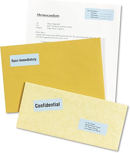 Miniatura 2 de Avery 5980 Etiquetas permanentes de identificación de alta visibilidad, láser, 1 x 2 5/8, azul pastel, 750 unidades