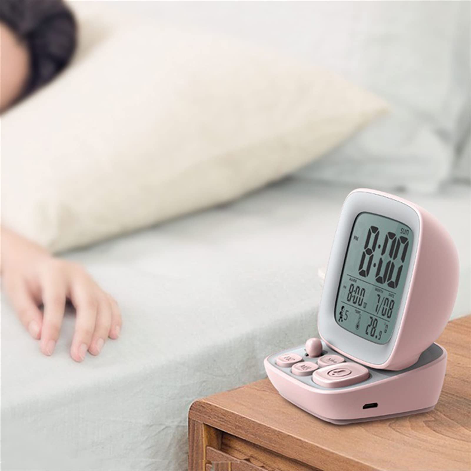 Relojes de Escritorio Dibujos animados Digital Reloj de alarma LED Estudiante Niños Relojes de noche Inicio Retro Pequeño ordenador Tabla Reloj Música Mesa Mesa Regalo Despertadores Electrónicos