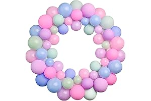 Best Birthday Wreath for Front Door with Pastel Balloons Garland