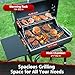 SUNLIFER Barrel Barbecue Charcoal Grill: Premium Spacious Outdoor BBQ Grill with Side Table - Ideal for Patio Cooking Backyard Grilling Camping Picnics Tailgating Parties