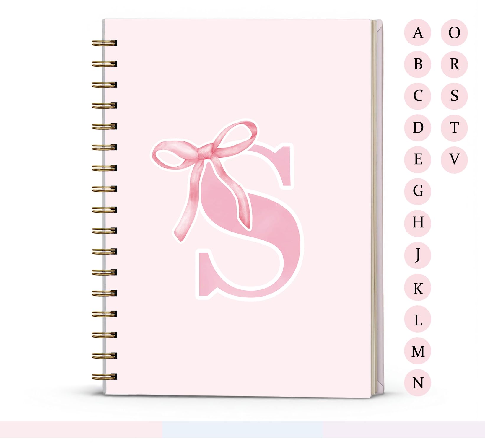 foedor Pink Bow Journal Notebook for Girls,Initial S Journals Personalized Diary Gifts for Teen Girl Kids,Monogrammed Gifts for Women,Trendy Coquette