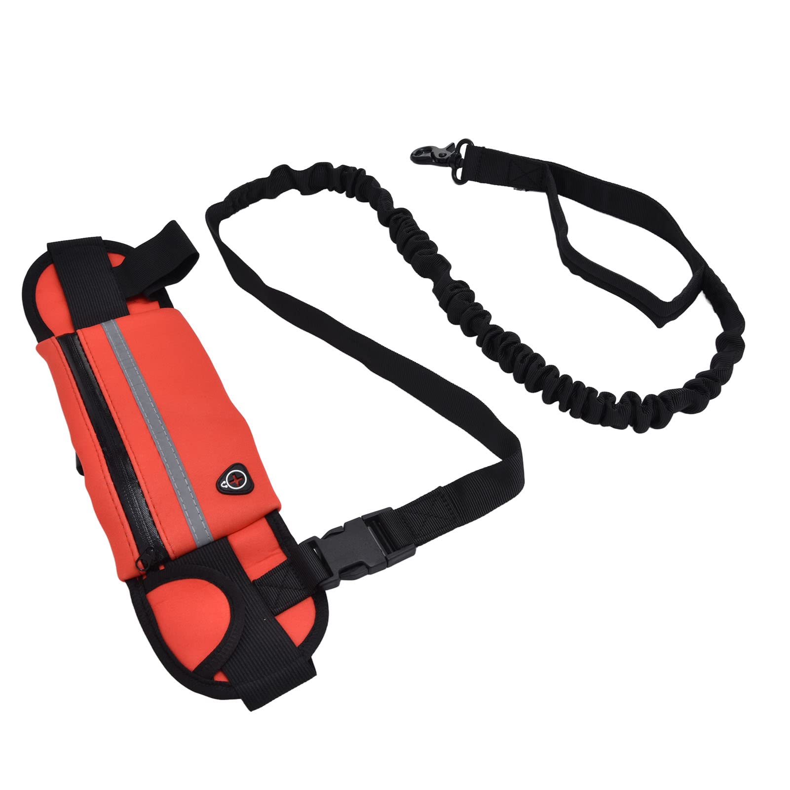 Cocoarm Guinzaglio per Cani a Mani Libere Striscia Riflettente Guinzaglio per Cani in Vita con Borsa con Cerniera Staccabile Tessuto per Immersione Poliestere 65 Fino a 115 Cm Regolabile per (rosso)