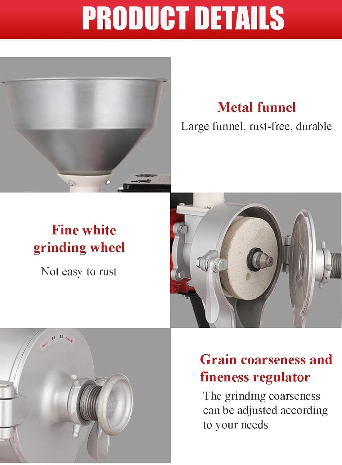 Molinillo di grano elettrico umido e secco 3000 W, | Molinillo commerciale especias harina, macchina leche soja para el hogar, 1400 giri/min, adatto for , maíz, trigo