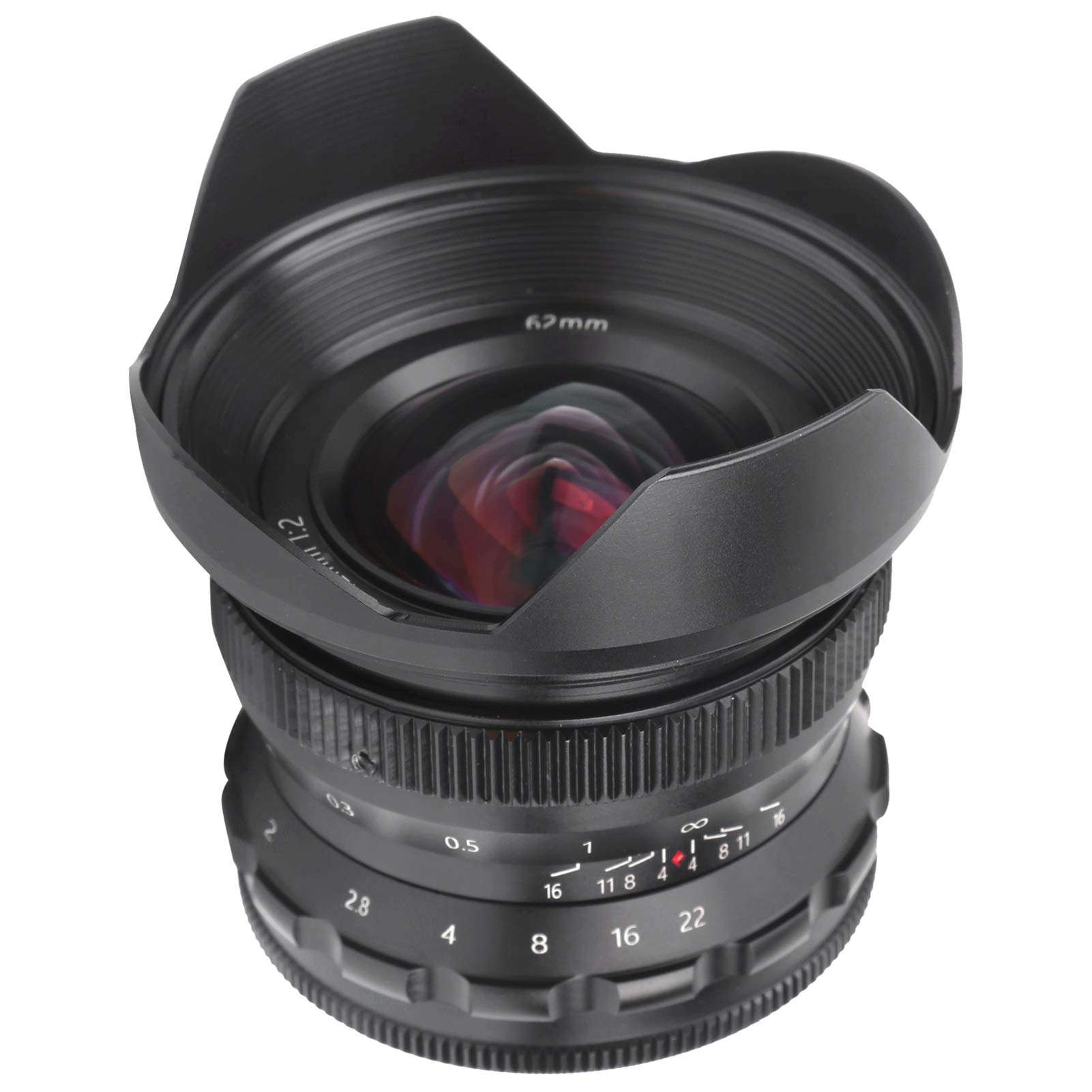 12mm F2 Wide Angle Large Aperture Camera Lens - Fixed Focus Fisheye Scenery Lens - Aluminum Alloy an