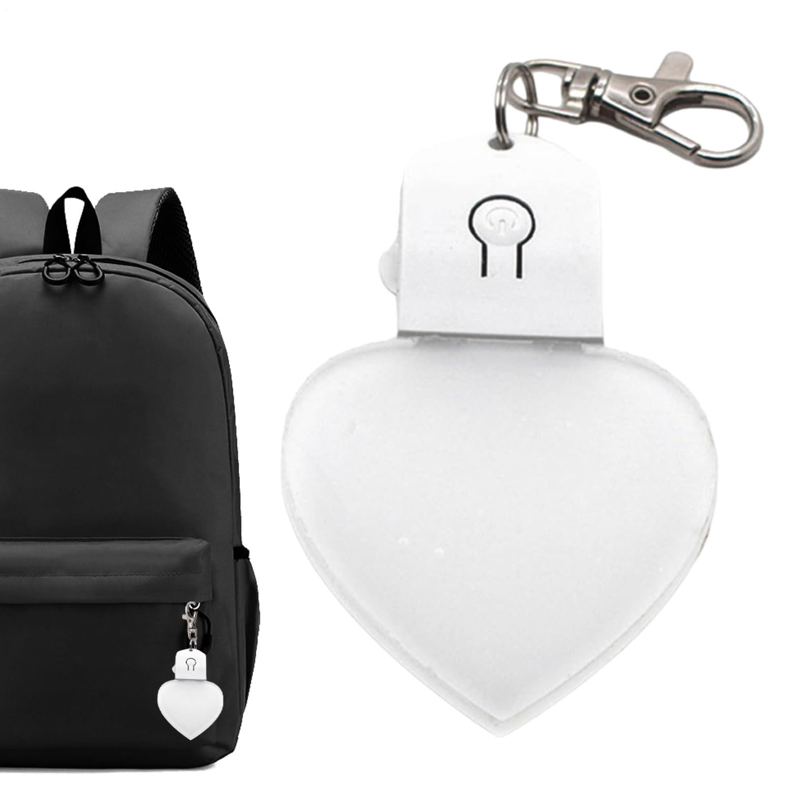 Light Up Heart for Bag | Handbags Night Lamp | LED Heart Purses Wallets Handbags Light Key Chain Portable Night Lamp for Backpack