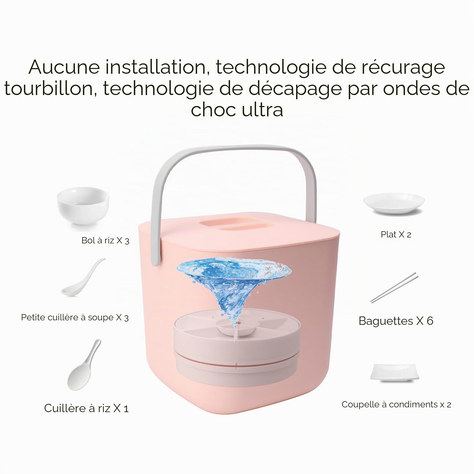Mini Lave-Vaisselle de Comptoir Portable 18W pour Vaisselle de Légumes Fruits ()